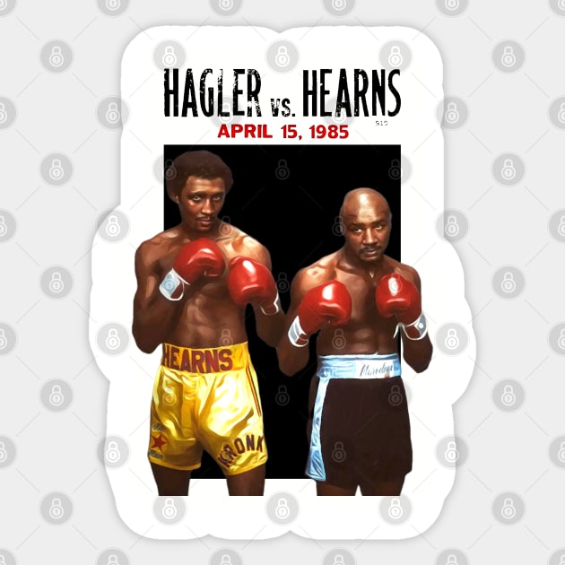 HOT!! Hagler vs Hearns Boxing 1985 Sticker by Don'tawayArt